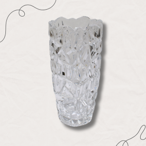 Стъклена ваза Deli Glassware – стилен релефен дизайн за цветя и декорация