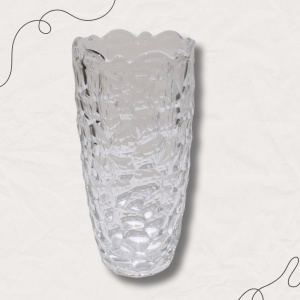 Стъклена ваза Deli Glassware – стилен релефен дизайн за цветя и декорация