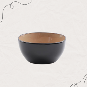 Купа за супа 16 см – Черно-бежова керамична купа