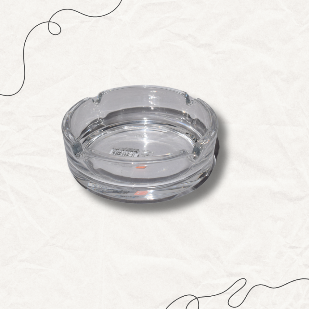 Стъклен пепелник Deli Glass Jie Yun – класически модел с Ø105 мм